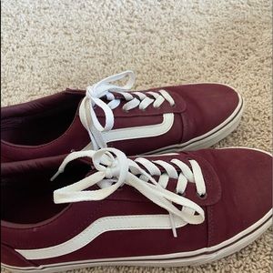 Womans Burgundy Vans